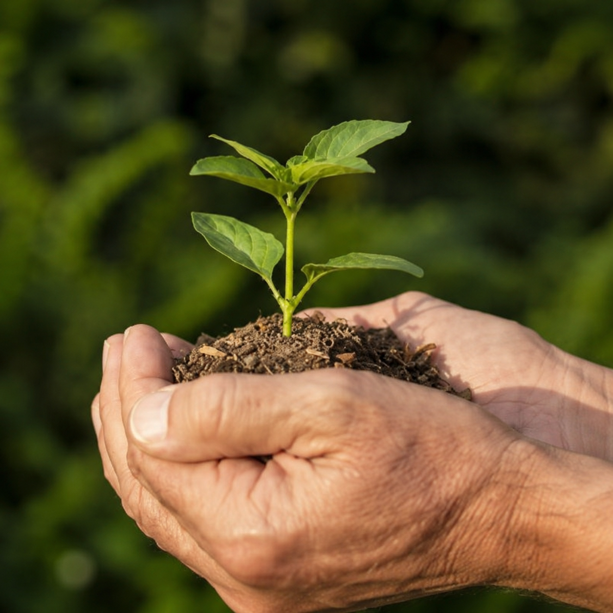 Manos sosteniendo una plantita