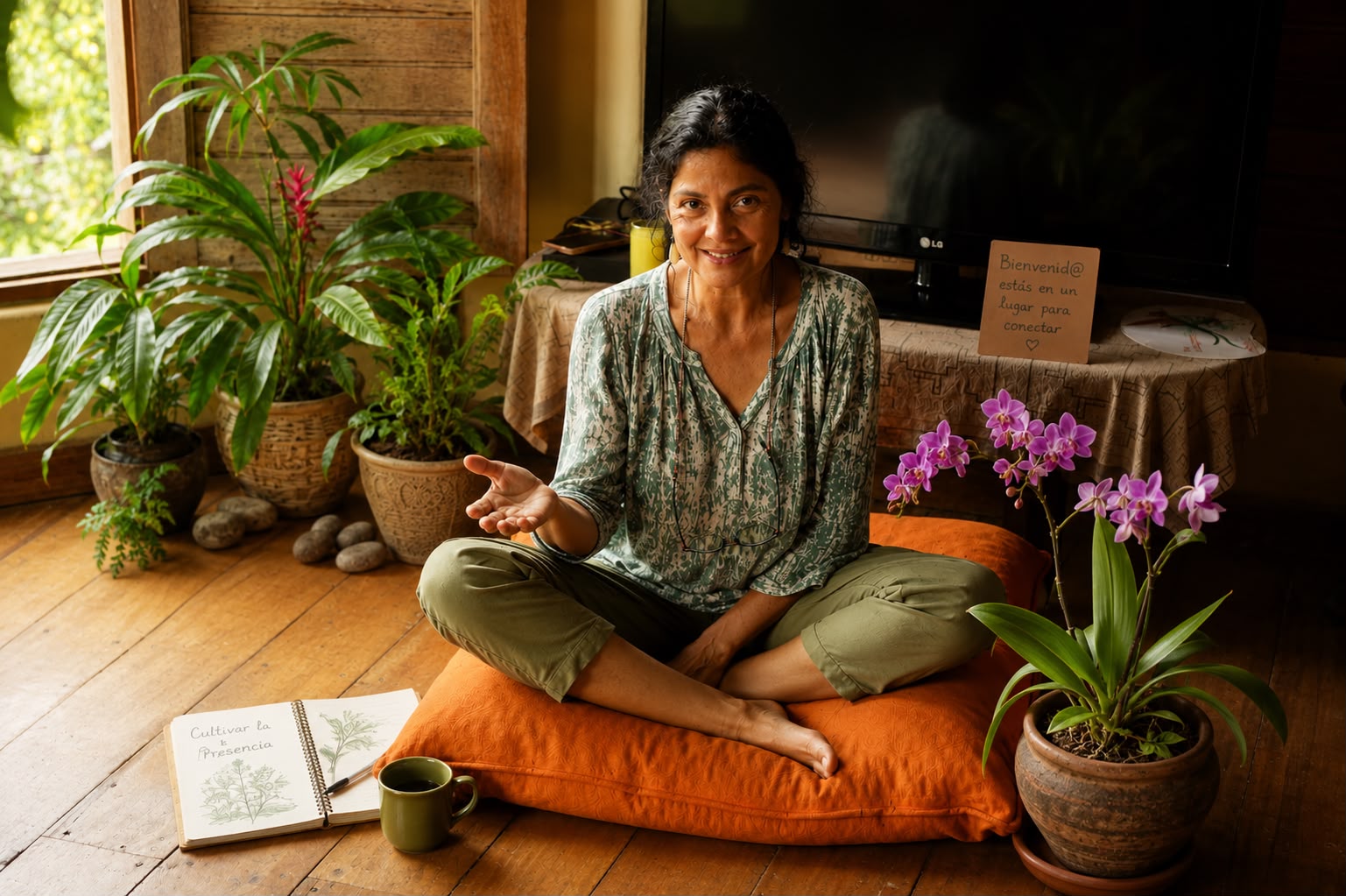 Silvia Ochoa en contacto con la naturaleza